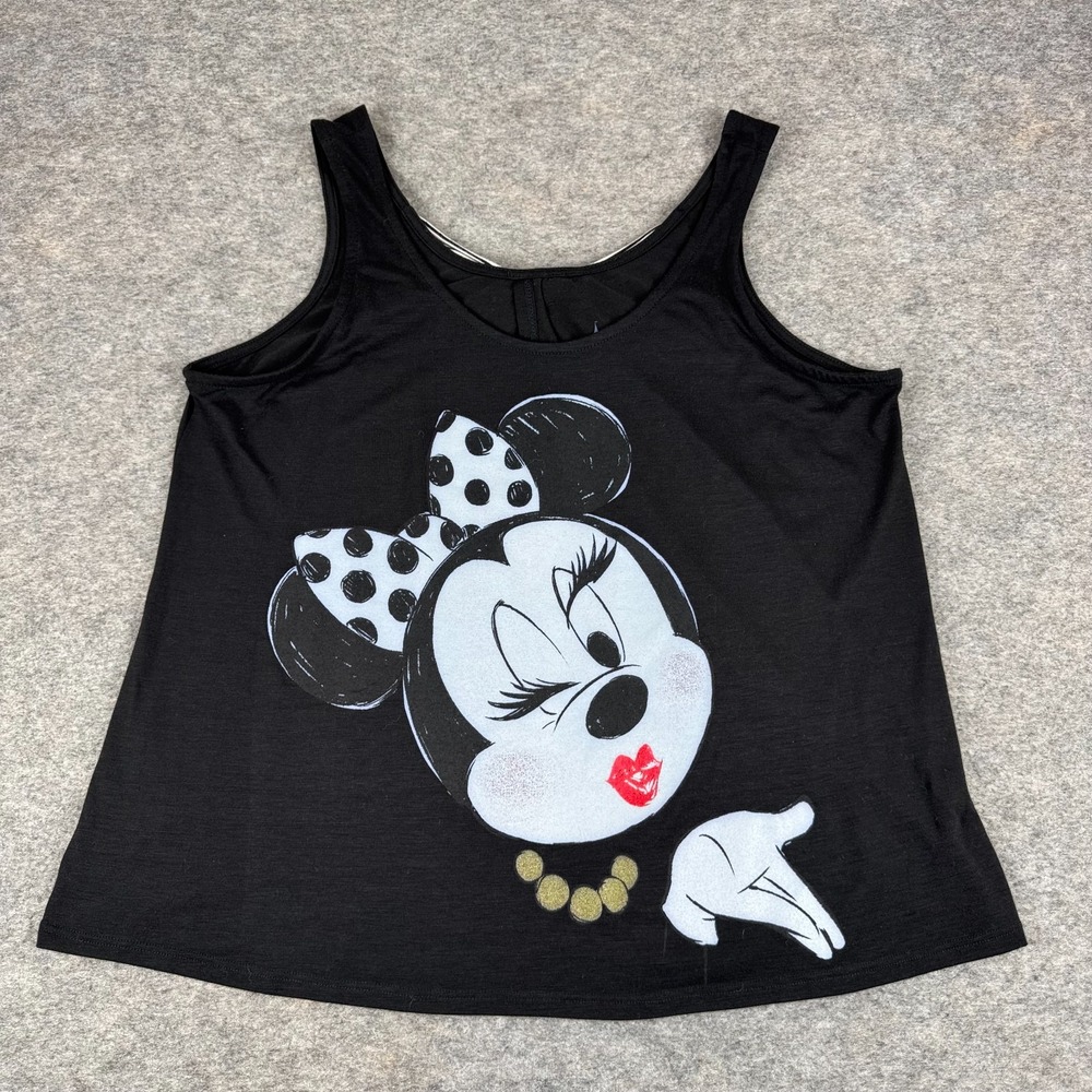 Disney Parks Minnie Mouse Open Back Bow Black Womens Large L